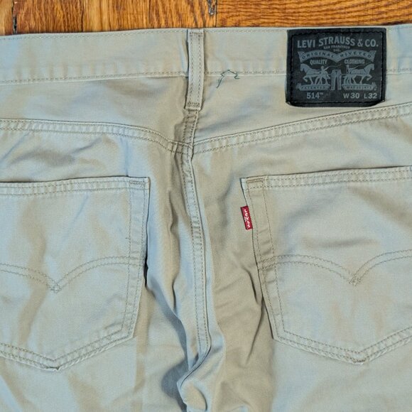 Levi's Straight Leg 514 Pants Men's 30x32 Tan Beige Khaki Cotton - Picture 4 of 8